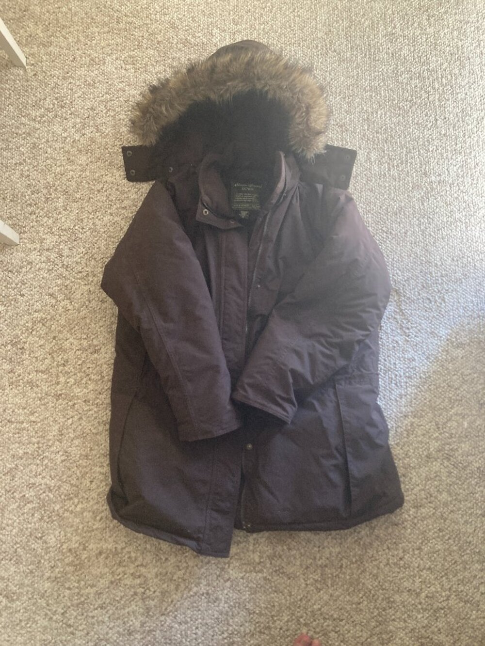 Edie Bauer brown heavy goose down parka size XL tall